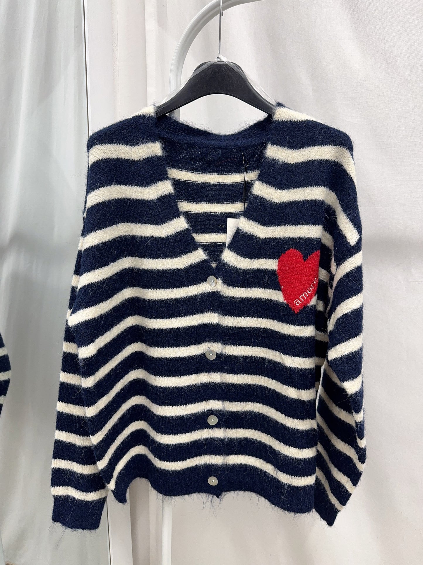 MAGLIONE RIGATO CON CUORE