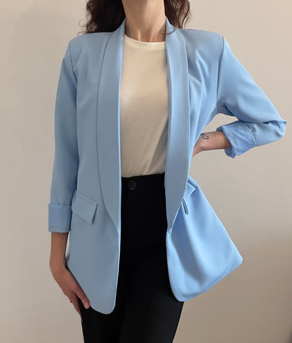 BLAZER MANICA CLASSICA AZZURRO - Paprika