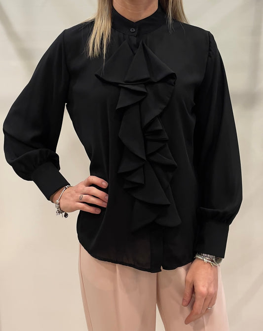 CAMICIA ROUCHES NERA - Paprika