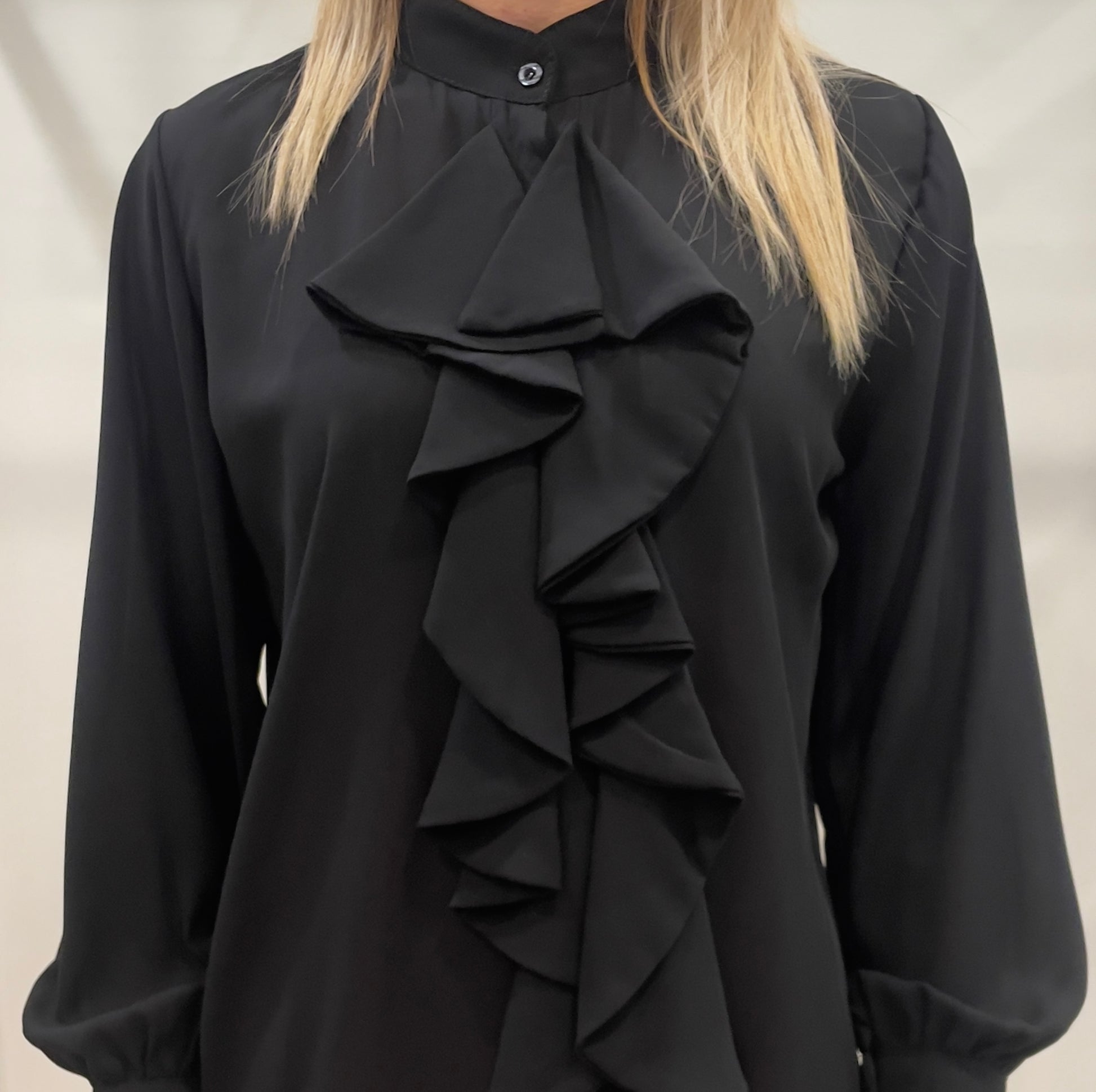 CAMICIA ROUCHES NERA - Paprika