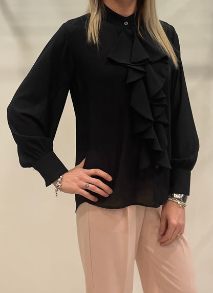CAMICIA ROUCHES NERA - Paprika