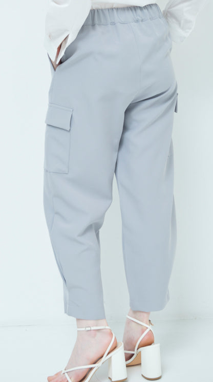 PANTALONE CARGO ELASTICIZZATO GRIGIO - Paprika