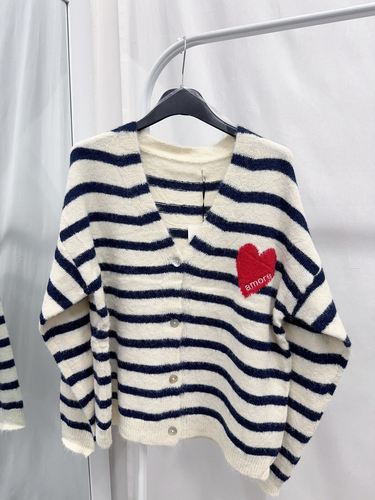 MAGLIONE RIGATO CON CUORE