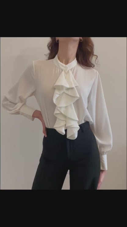 CAMICIA ROUCHES BIANCA