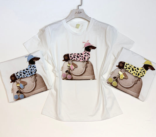 T-SHIRT BASSOTTO BORSA